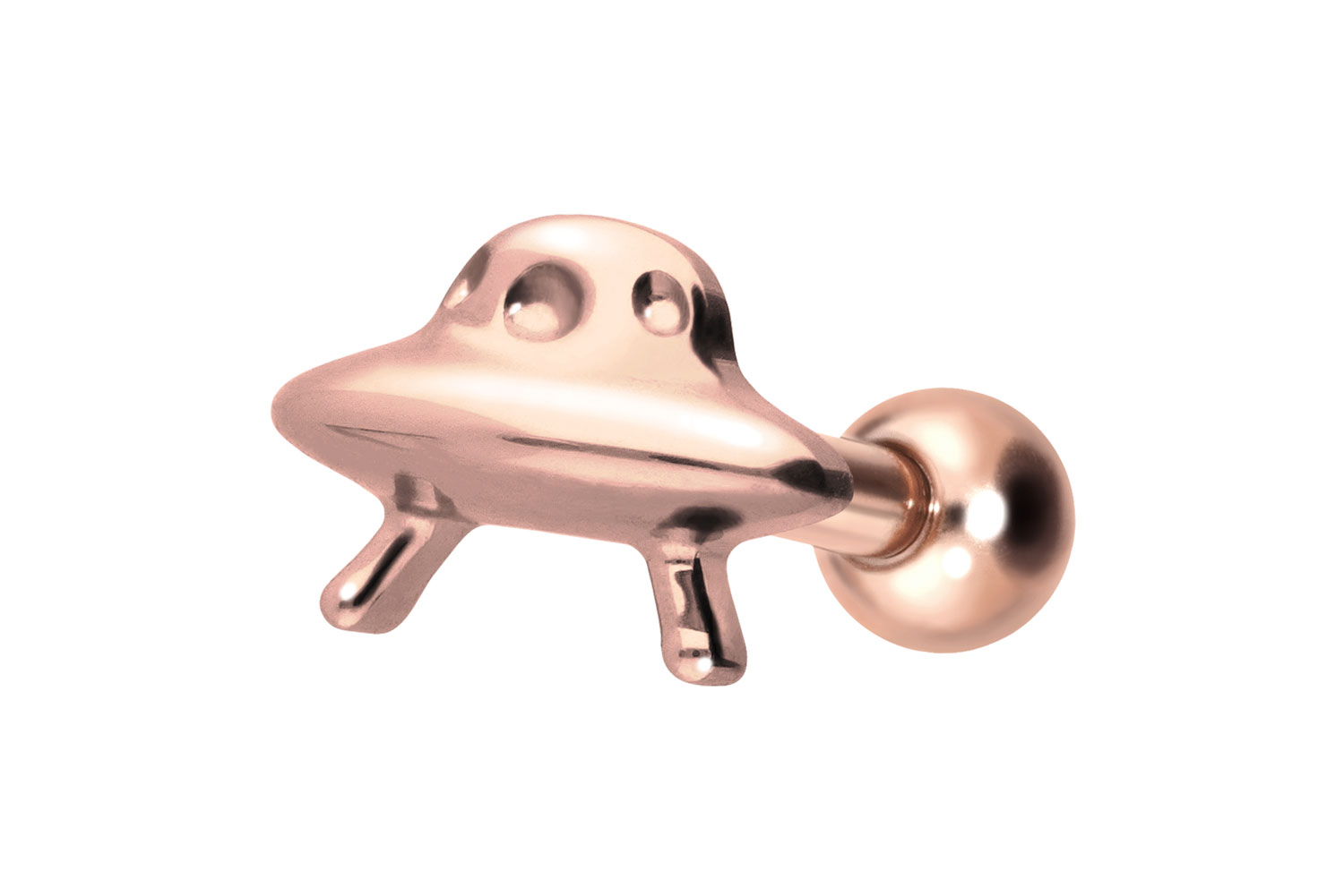 Titan Ohrpiercing mit Innengewinde UFO